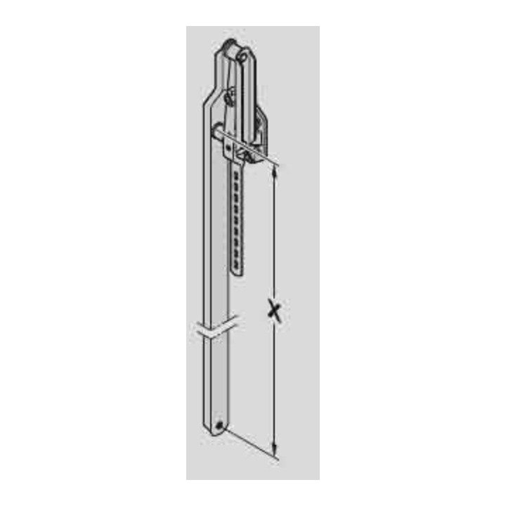 Bras gauche embase ZAMAC hauteur 2000 de porte S95 Hormann