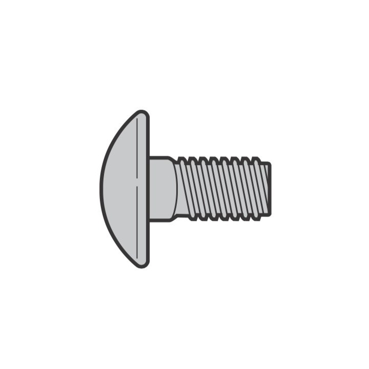 Lot de 10 Vis à tête bombée M6 X 14 à collet carré Hormann Référence 3086084