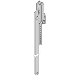 Bras droit embase ZAMAC hauteur 1920 de porte S95 Hormann