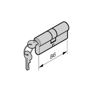 Cylindre profilé portillon indépendant NT 60 / NTW 60, à fermeture différente 55,5 + 31,5mm Hormann Référence 3043300