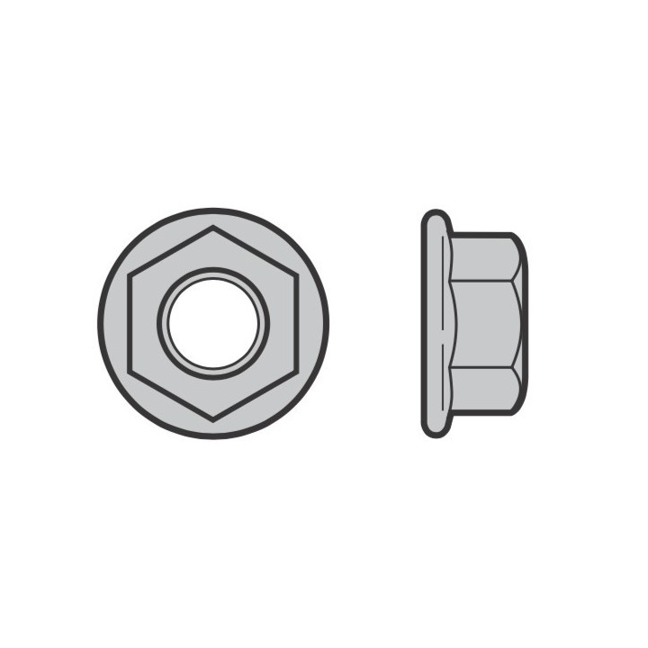 Lot de 10 Ecrou Hexagonal M6 a bride, acier inoxydable Hormann Référence 3054418
