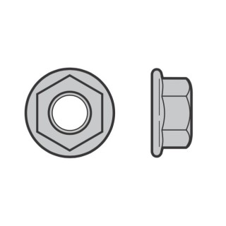 Lot de 10 Ecrou Hexagonal M12 avec laque de protection et bride Hormann Référence 3042379