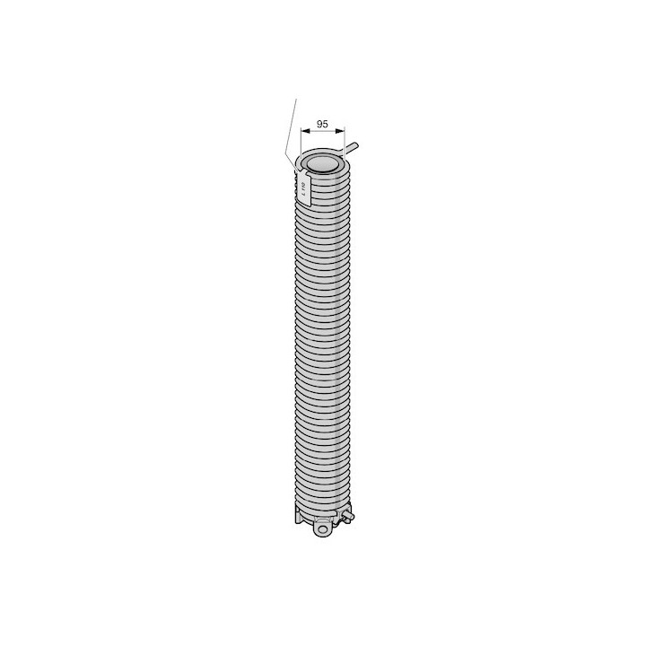 L105 Ressort de torsion avec tube synthétique et cône de réglage de tension Hormann Référence 3090545