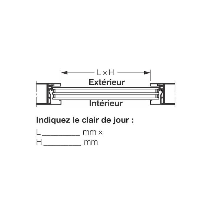 Vitre triple synthétique 26mm Teintée en brun B3 Hormann Référence 3095254