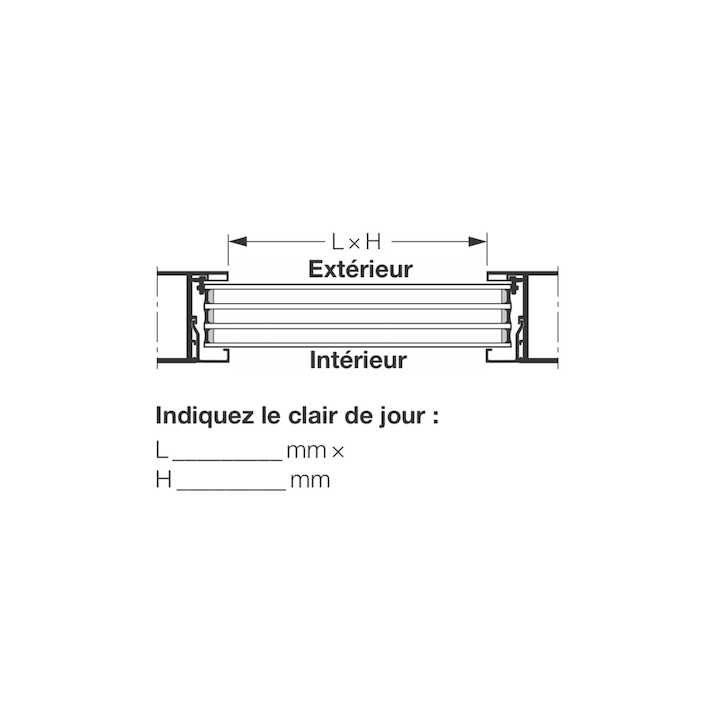 Vitre quadruples synthétique 51mm Teintée en brun B4 Hormann Référence 3095269