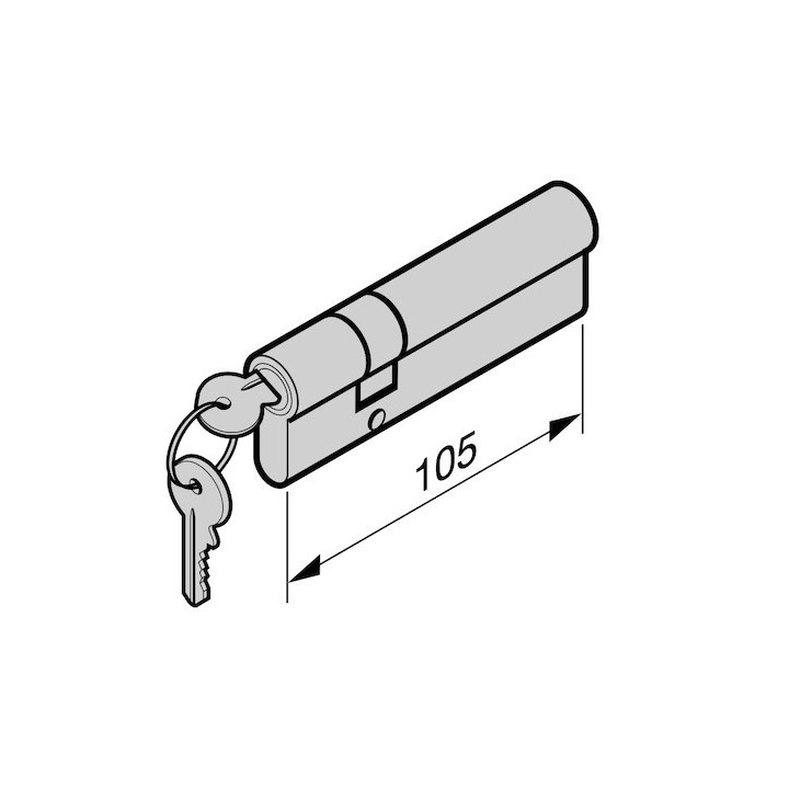 Cylindre profilé pour portillon indépendant 80, à fermeture différente 35 + 70 mm Hormann Référence 3093930