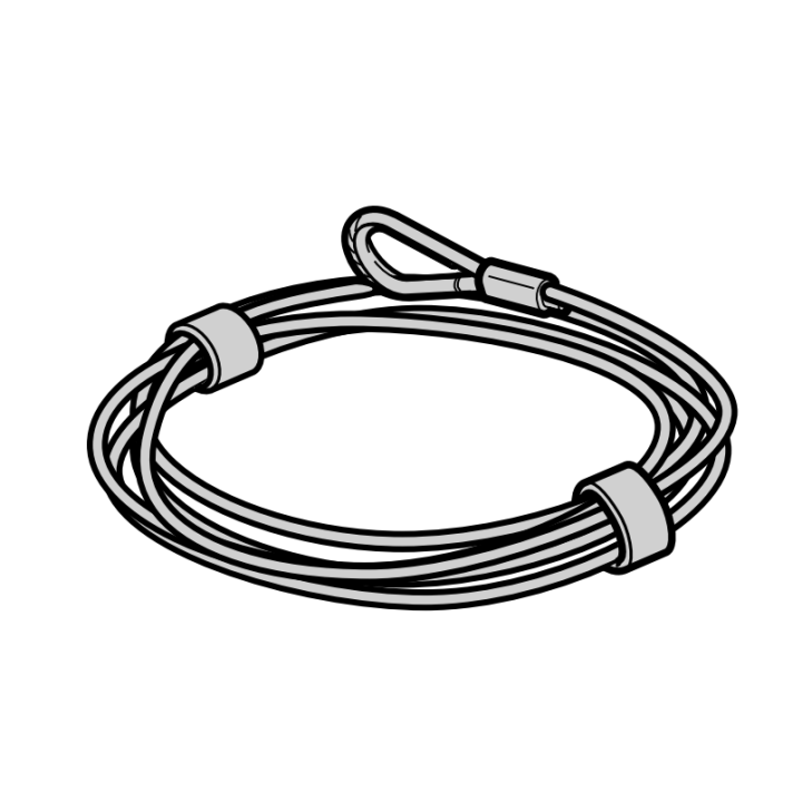 Cable de traction 4mm Lg 8m avec terminal Hormann Référence 3095593