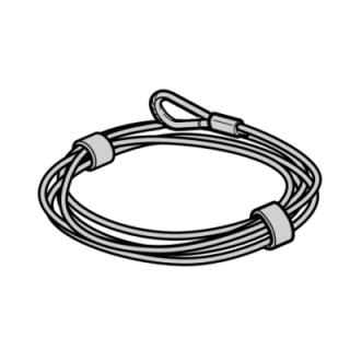 Cable de traction 4mm Lg 12m avec terminal Hormann Référence 3095595