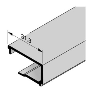 Parclose en aluminium pour portillon indépendant GA 010, E6 / C0 Hormann Référence 3094045