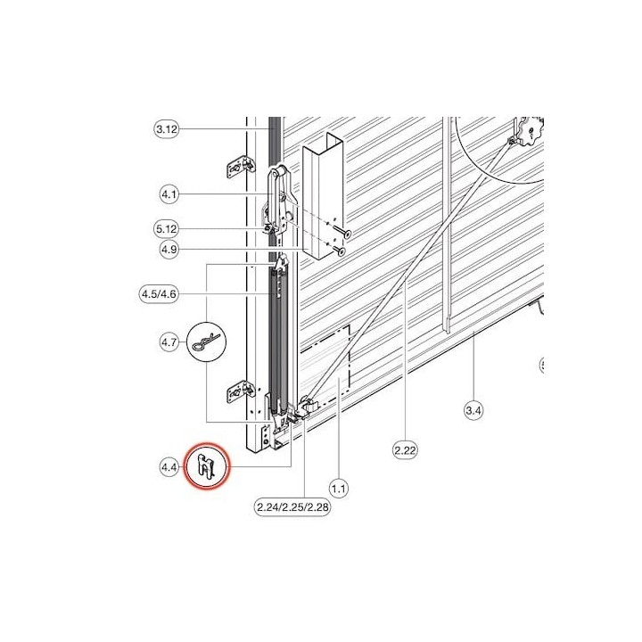 Protection verrouillage porte N80 hormann ref 1071001