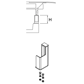 Support de cadre gauche L175 galvanisé pour niveleur de quai Hormann HTL2 Référence 311184