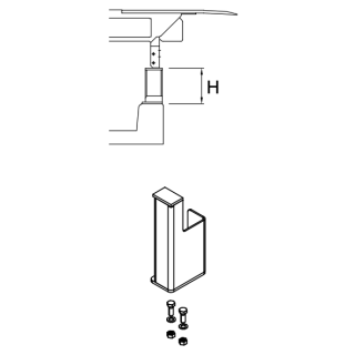 Support de cadre droite L175 galvanisé pour niveleur de quai Hormann HTL2 Référence 311193