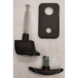 Poignée extérieure TS 42,5mm synthétique noire, cylindre profilé porte sectionnelle Hormann référence 4015142 / 3053601