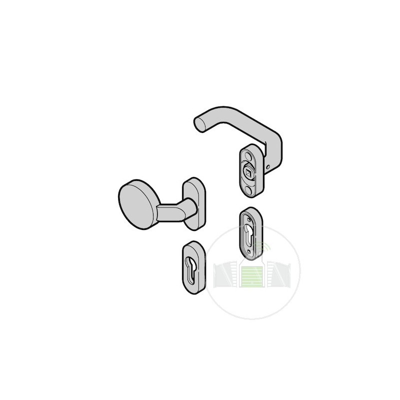 Garniture à bouton fixe (92) coudé, CR fonte d'aluminium en ton naturel F1 Hormann Référence 3096813 Garniture à bouton fixe (92) coudé, CR fonte d'aluminium en ton naturel F1 Hormann Référence 3096813